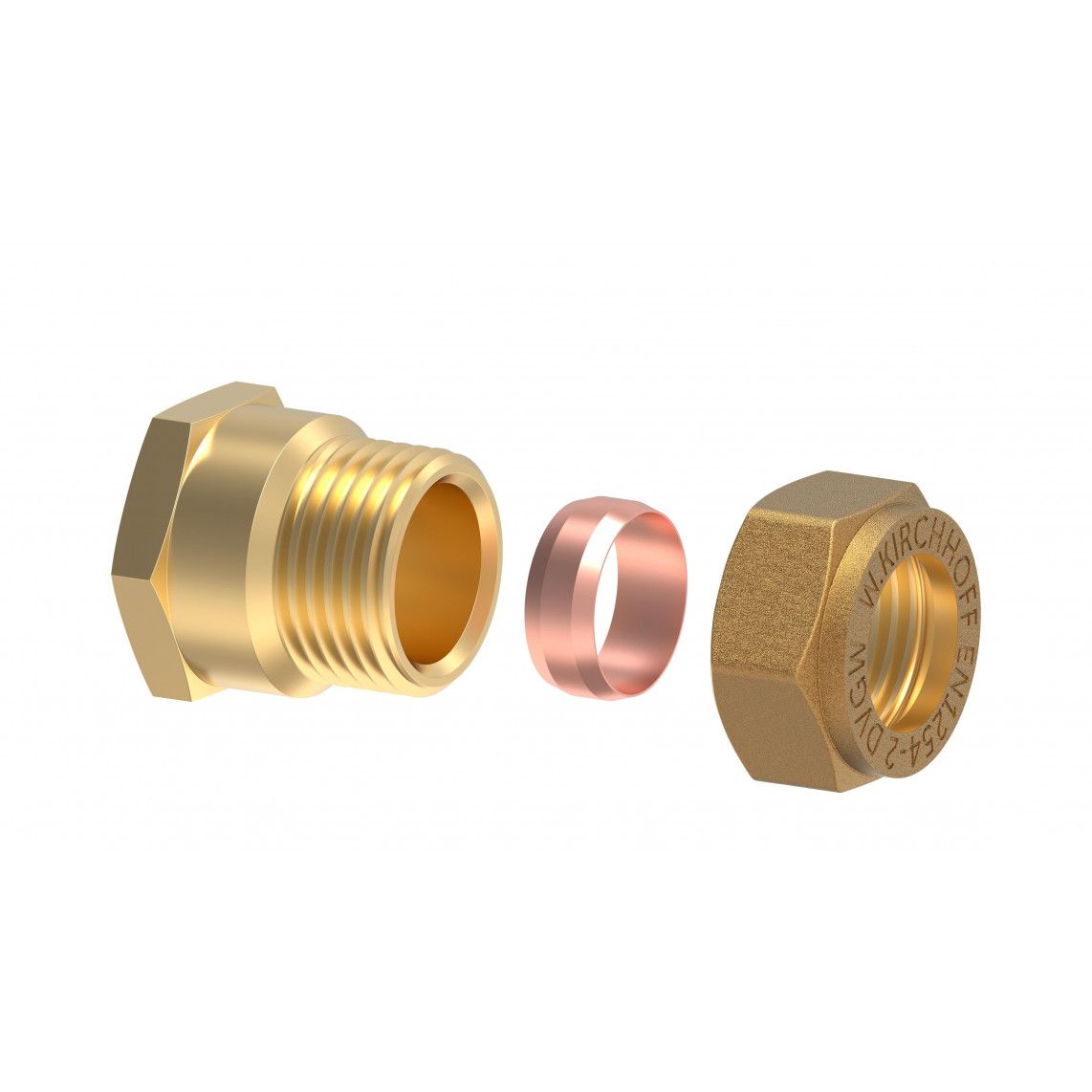 989456117 MS overgangsstuk, blanco, 12 mm x 3/8"BI, knelfitting voor koperen buis, vue 3