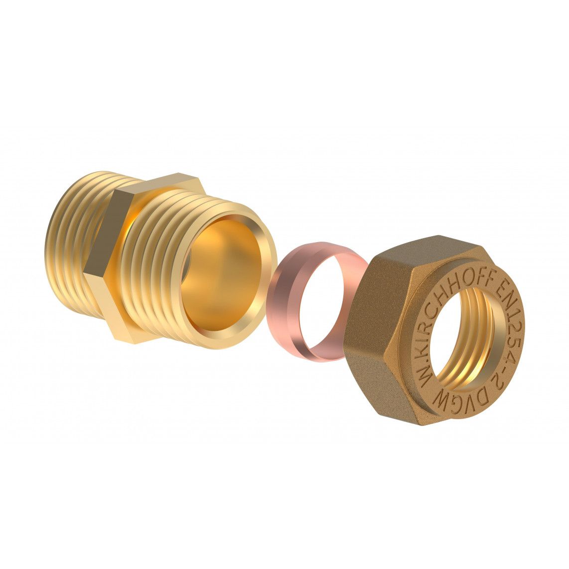 989457417 LT pièce intermédiaire, vierge, 15 mm x 1/2" M, raccord à serrer pour tube en cuivre, vue 3