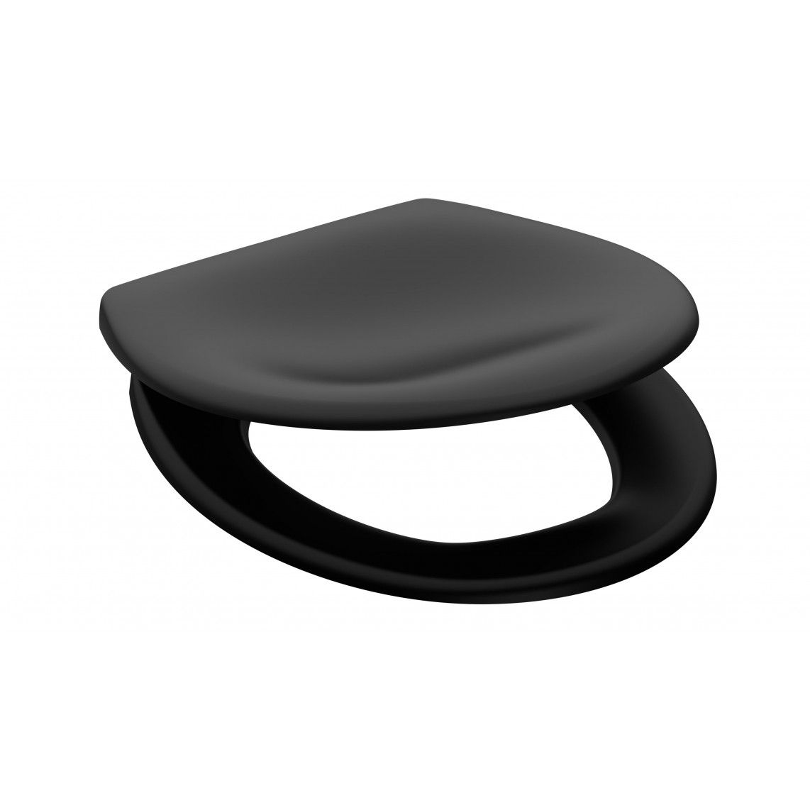82410 Duroplast WC-zitting zwart, met valrem en afneembaar vue 2