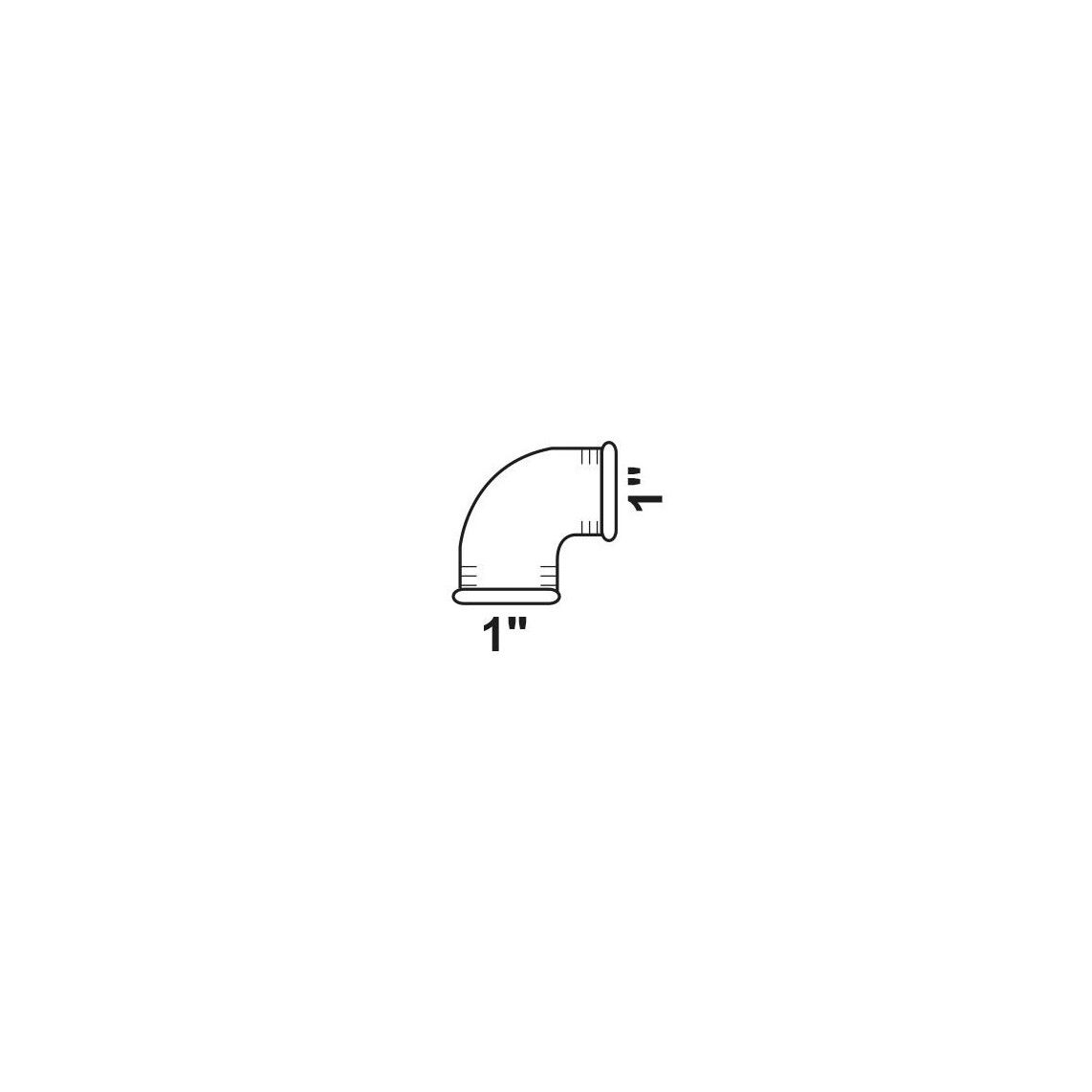 989713055 GI knie 90°, gegalvaniseerd, 1"BI, (90) vue 2