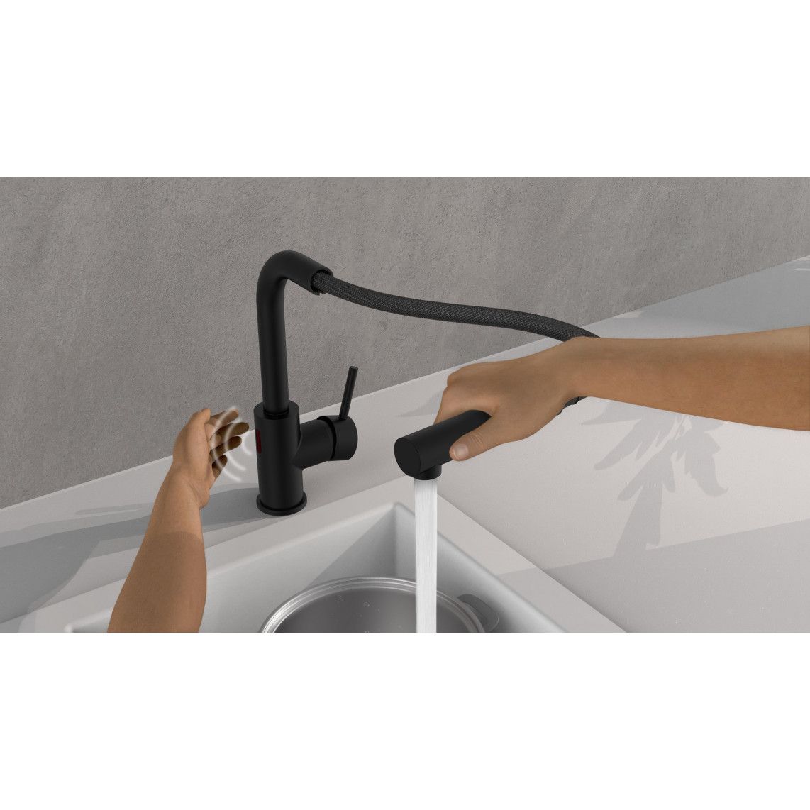 99760 VITAL Sensor sink mixer, black matt, with pull-out spout vue 11