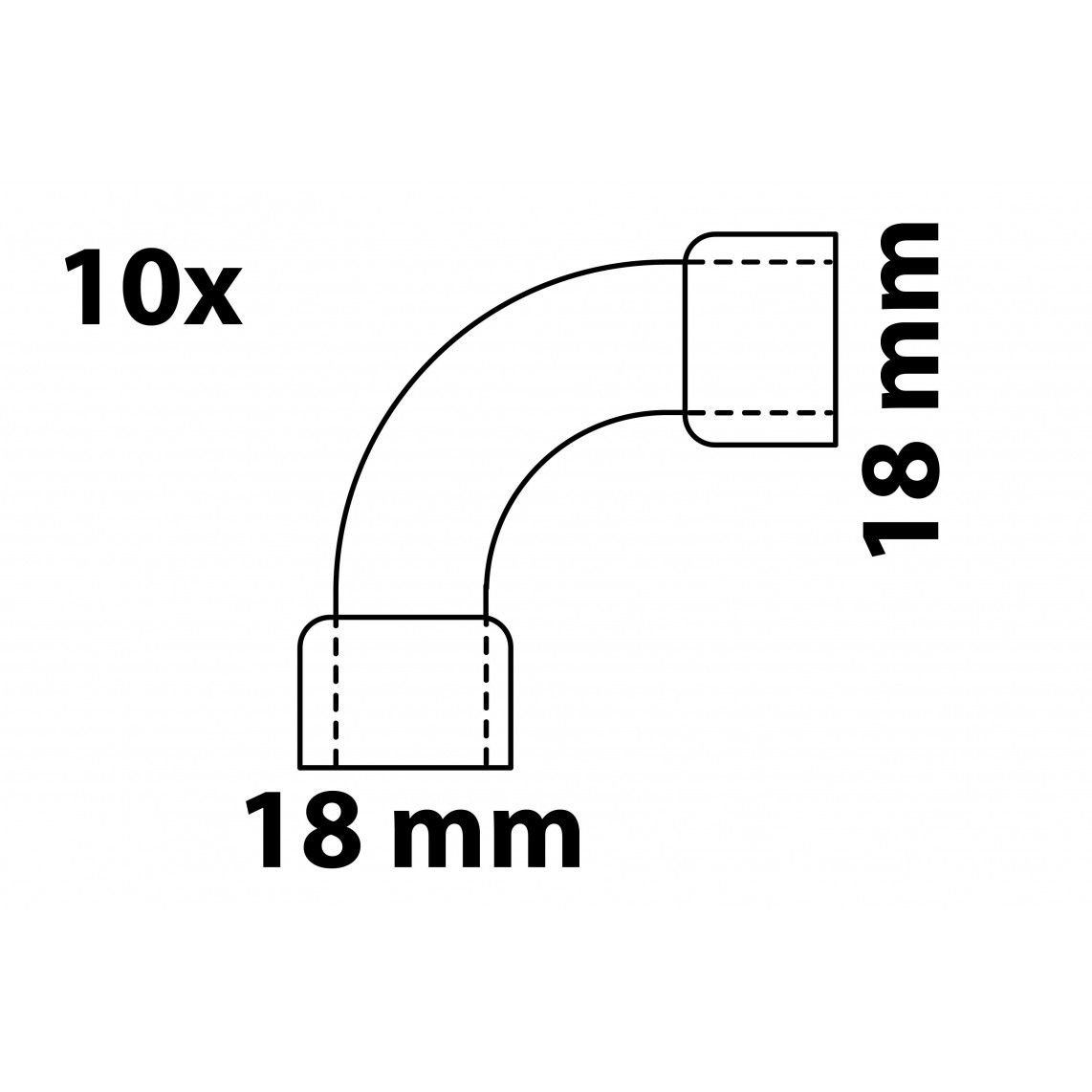 989018655 CU arc 90°, vierge, 18 mm, 2 manchons, (5002a) (10x) vue 4