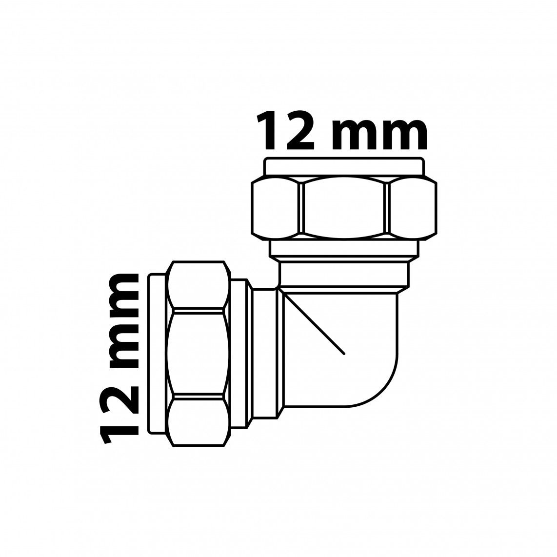 989451117 Brass angle 90°, brass, 12 mm, clamp fitting for copper pipe vue 5