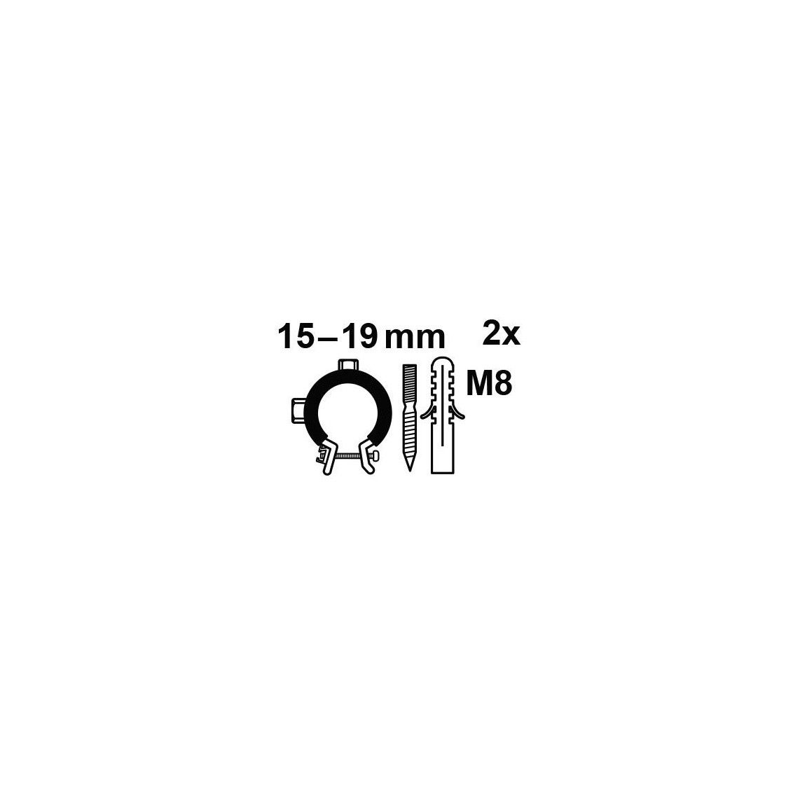 983550655 buisklem, 15 - 19 mm, geluiddicht, voor 3/8", met stokschroef M8 x 50 mm (2x) vue 2