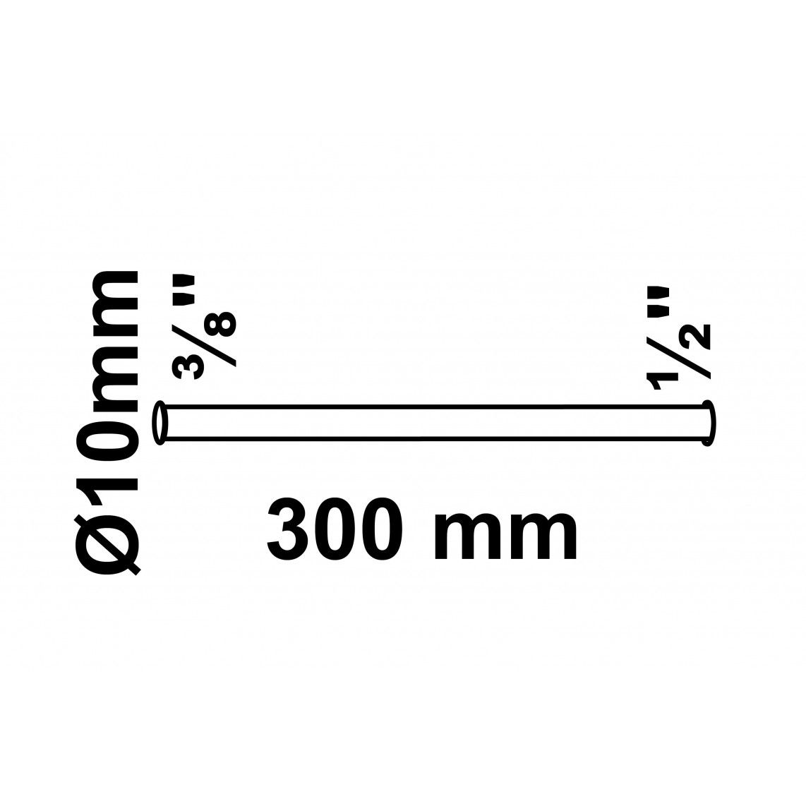 98627018 Connection pipe Ø 10 x 300 mm, copper, chrome, with double flare, for 1/2" or 3/8" vue 2