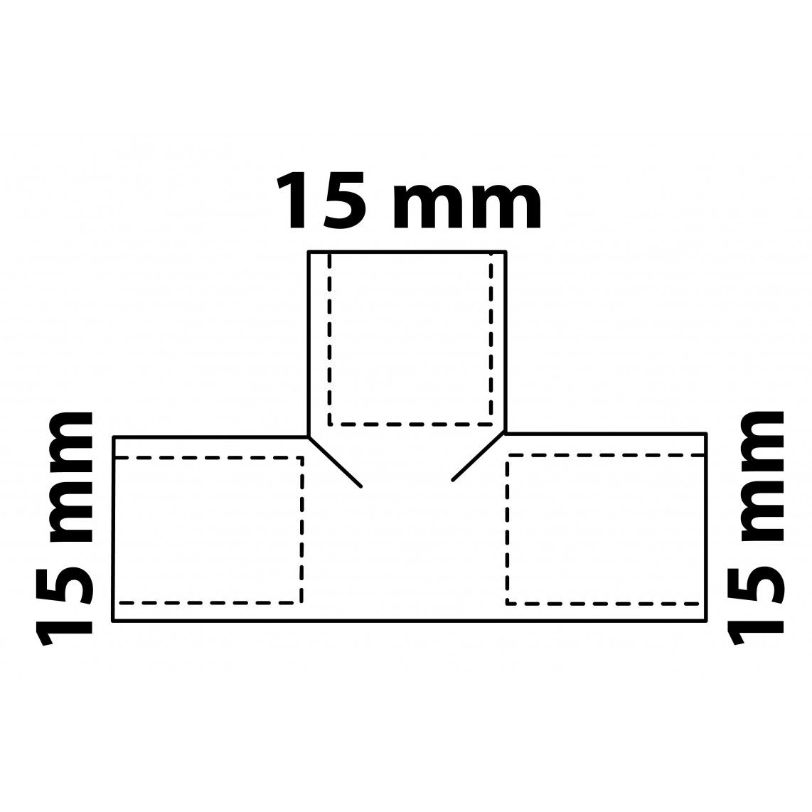 989043055 CU T-stuk, blanco, 15 mm, 3 mofen, (5130) vue 3