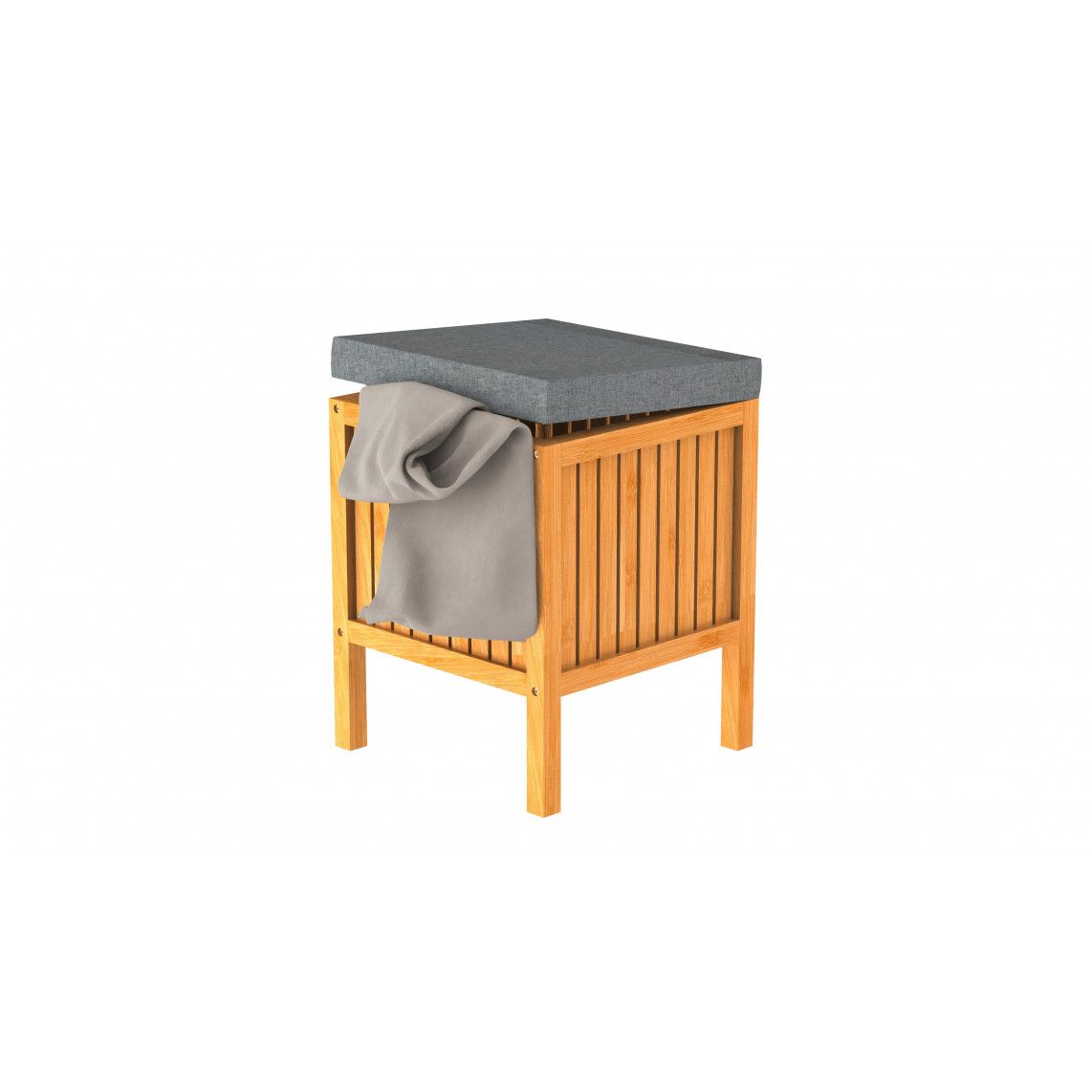 BMBA02-WKBH Bambou Panier à linge avec coussin vue 4