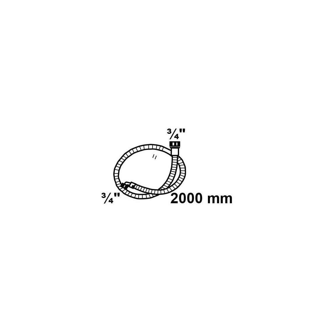 98657300 WAS toevoerslang, 3/4"BI x 2 m x 3/4"BI, 10bar/25°C vue 2
