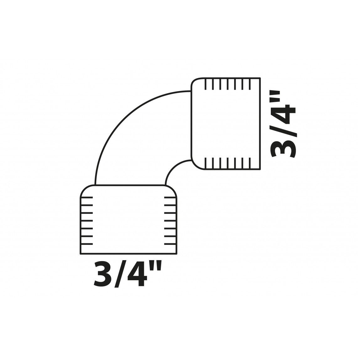 988955313 BR coude 90°, vierge, 3/4" F, (3090) vue 2