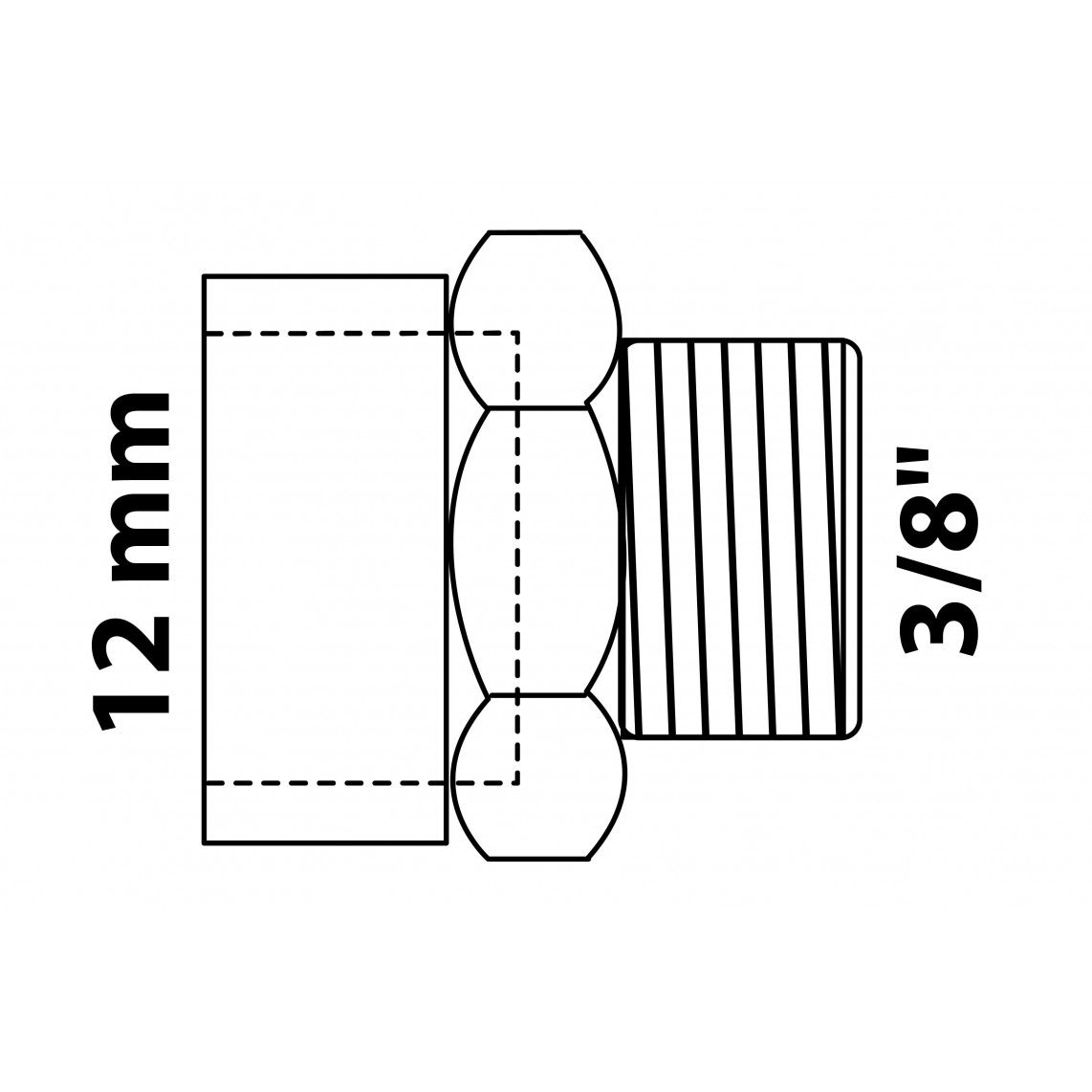 989081055 Transition nipple, red brass, 12 mm x 3/8" male, 1 socket vue 2
