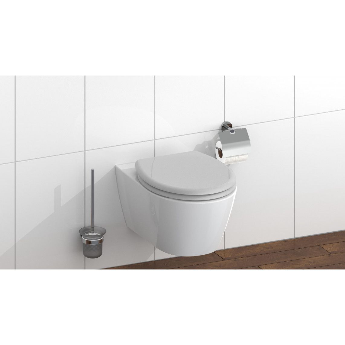 82302 Duroplast WC-zitting GREY, met valrem en afneembaar vue 6