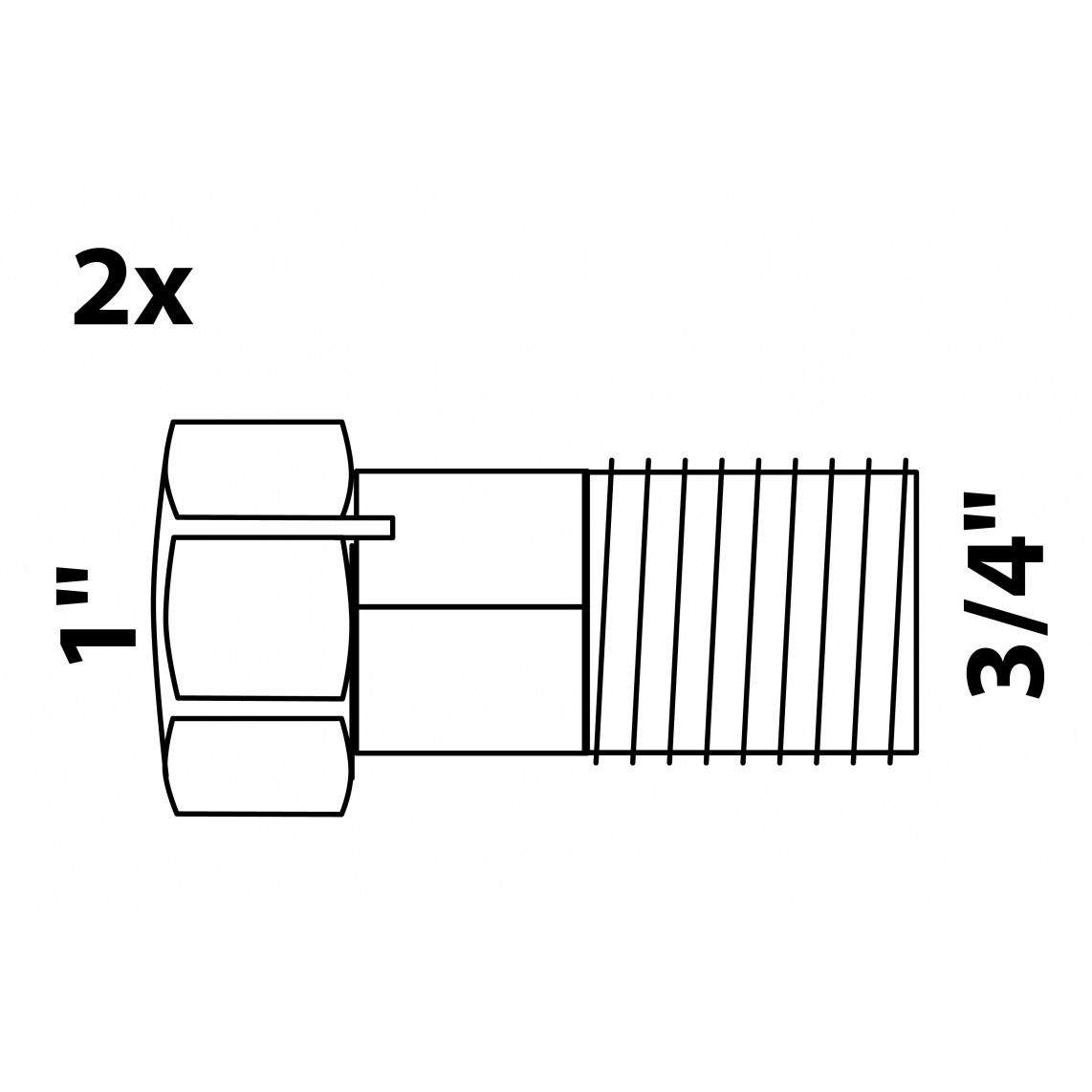 98858331 Water meter screw connection, 1" female x 3/4" male (2x) vue 2