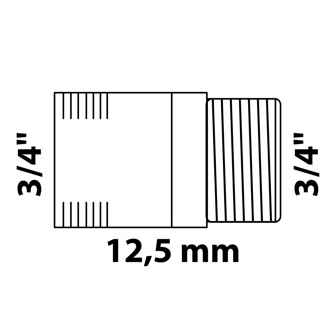 988943213 BR extension de robinet, vierge, 3/4" x 12,5 mm, (3525) vue 2