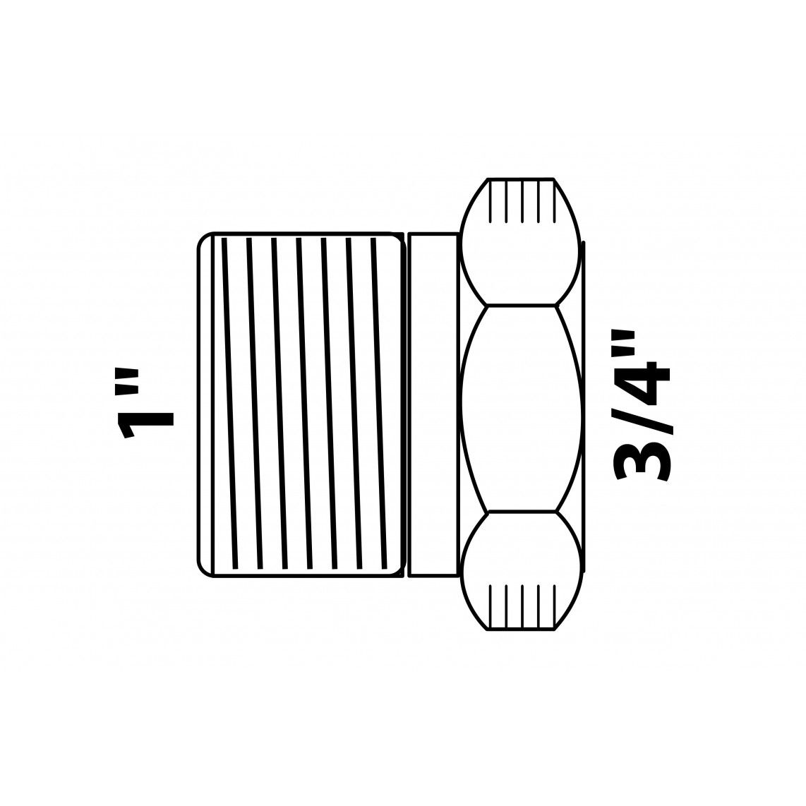 989335355 Raccord réducteur en laiton, vierge, 1" M x 3/4" F vue 2
