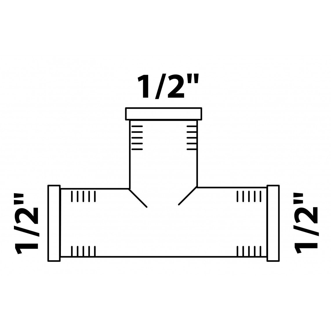 989402155 LT pièce en T, chromé, 1/2" F vue 2