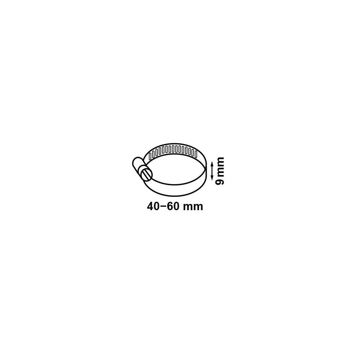 98539408 collier de serrage 9 mm Largeur de bande, galvanisé, 40 - 60 mm vue 2