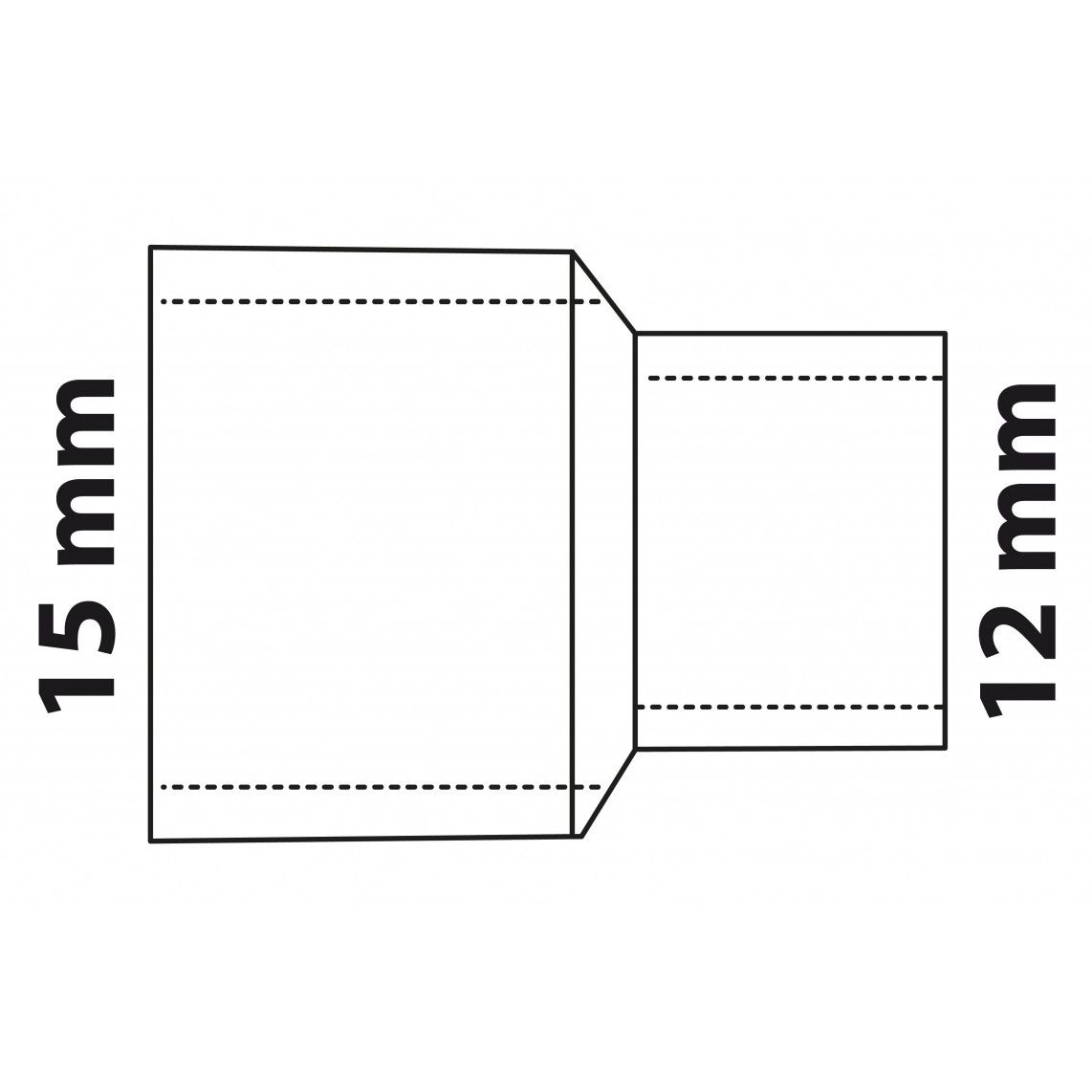 989062017 Reducing double socket, copper solder fitting, 15 mm x 12 mm, 2 sockets vue 3