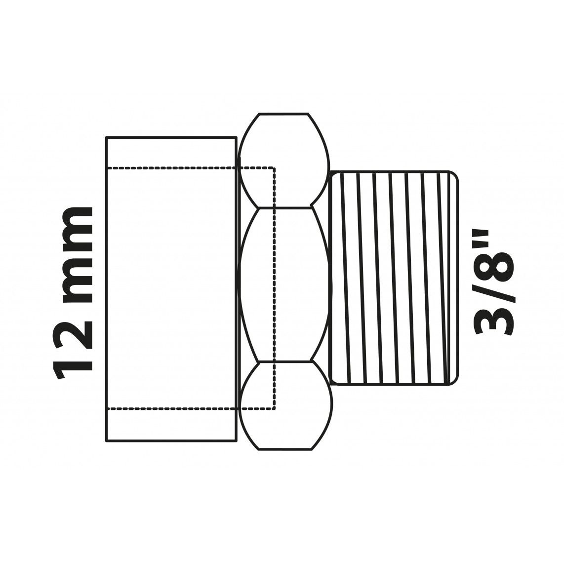 989081017 BR overloopnippel, blanco, 12 mm x 3/8"BU, 1 mof (4243g) vue 2
