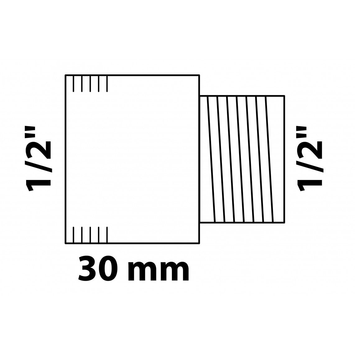 989316155 LT extension de robinet, chromé, 1/2" x 30 mm, vue 2