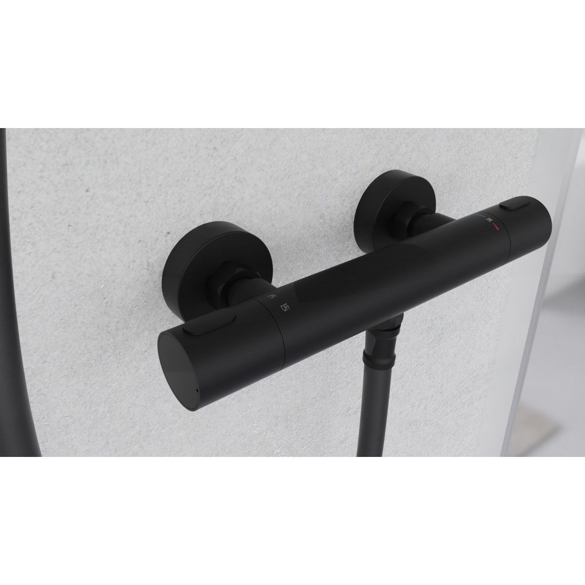 33186 LOS ANGELES Mitigeur thermostatique de douche, noir mat vue 8