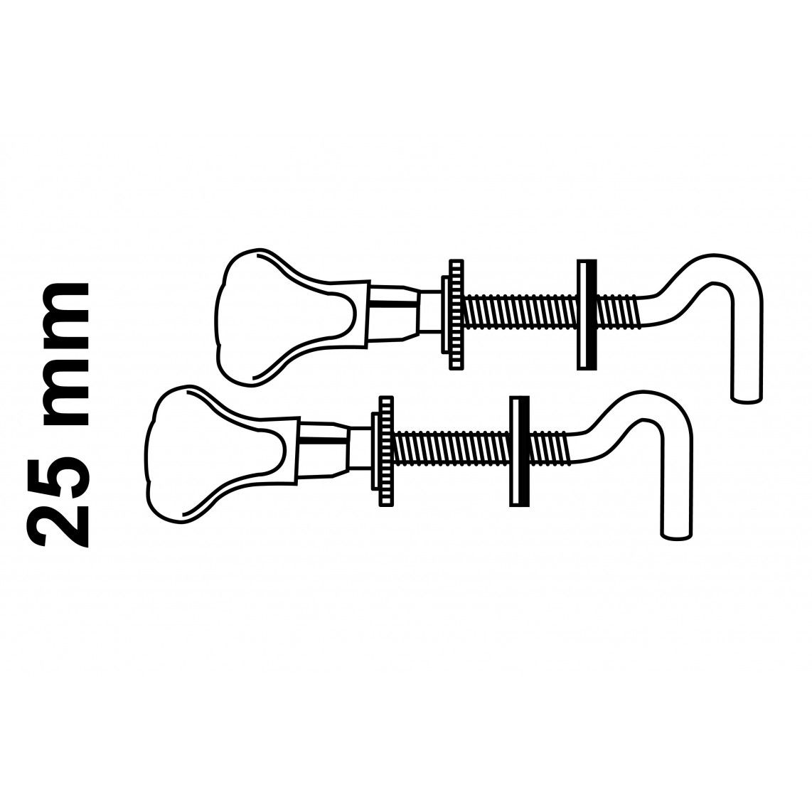 988290113 acier inoxydable abattant WC fixation, chromé, 25 mm, Paar vue 2