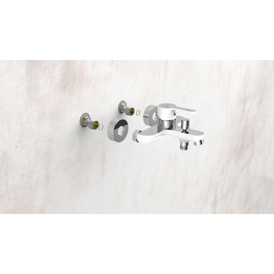 NI023DINWCR DIZIANI Mitigeur bain/douche, blanc/chromé vue 8