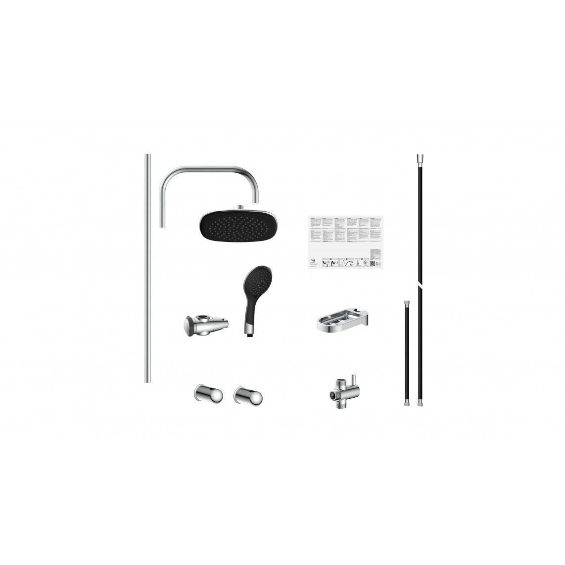 DXLD60088CS DUSCHTRAUM Regendouche set, chroom/zwart vue 5