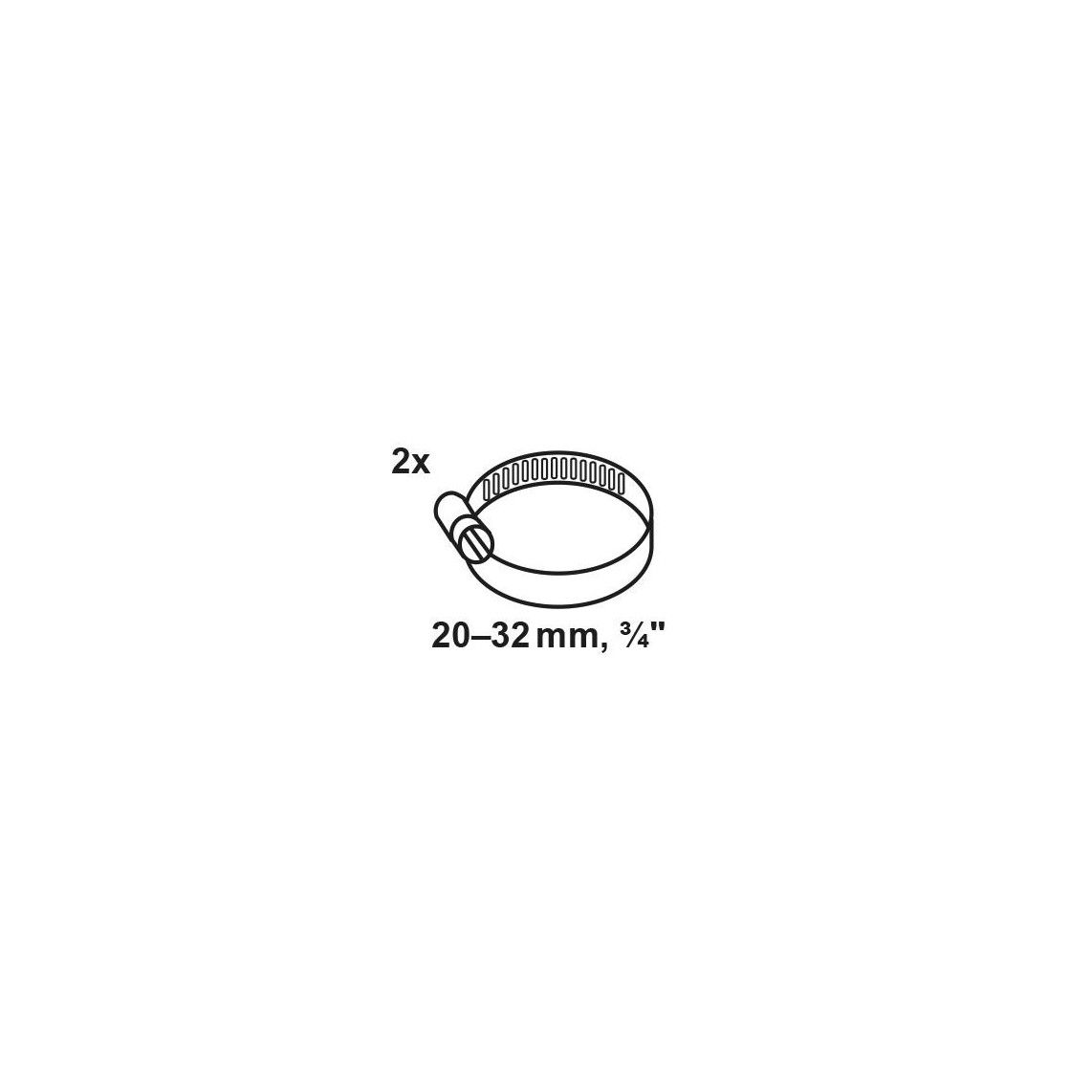 987392117 slangklem 9 mm Bandbreedte, gegalvaniseerd, 20 - 32 mm, voor 3/4" (2x) vue 2