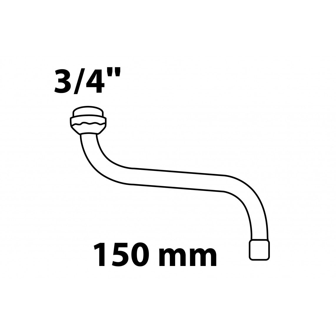 98951418 S-sortie de tuyau, 3/4" x 150 mm,avec aérateur, joint torique vue 2