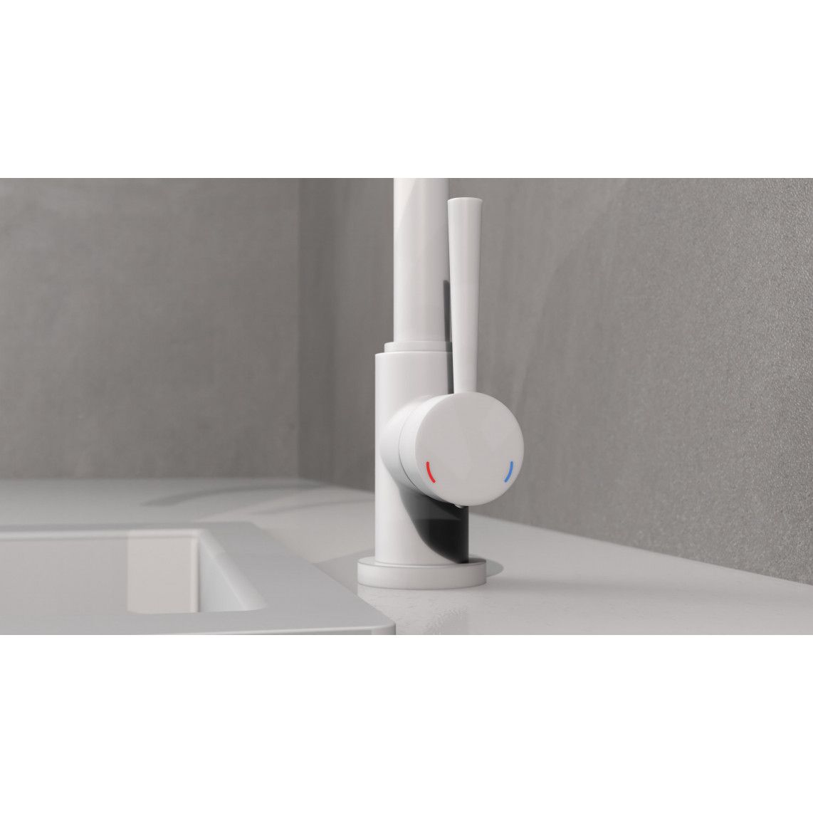 79161 CORNWALL Sink mixer, white matt vue 5