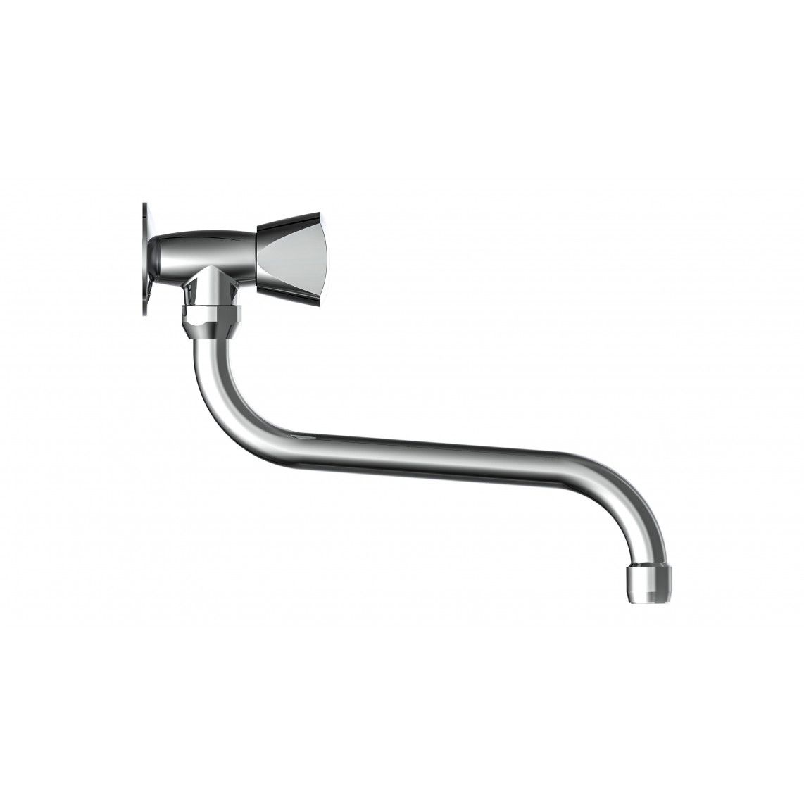 986071148 robinet eau froide mural pivotant, chromé vue 2
