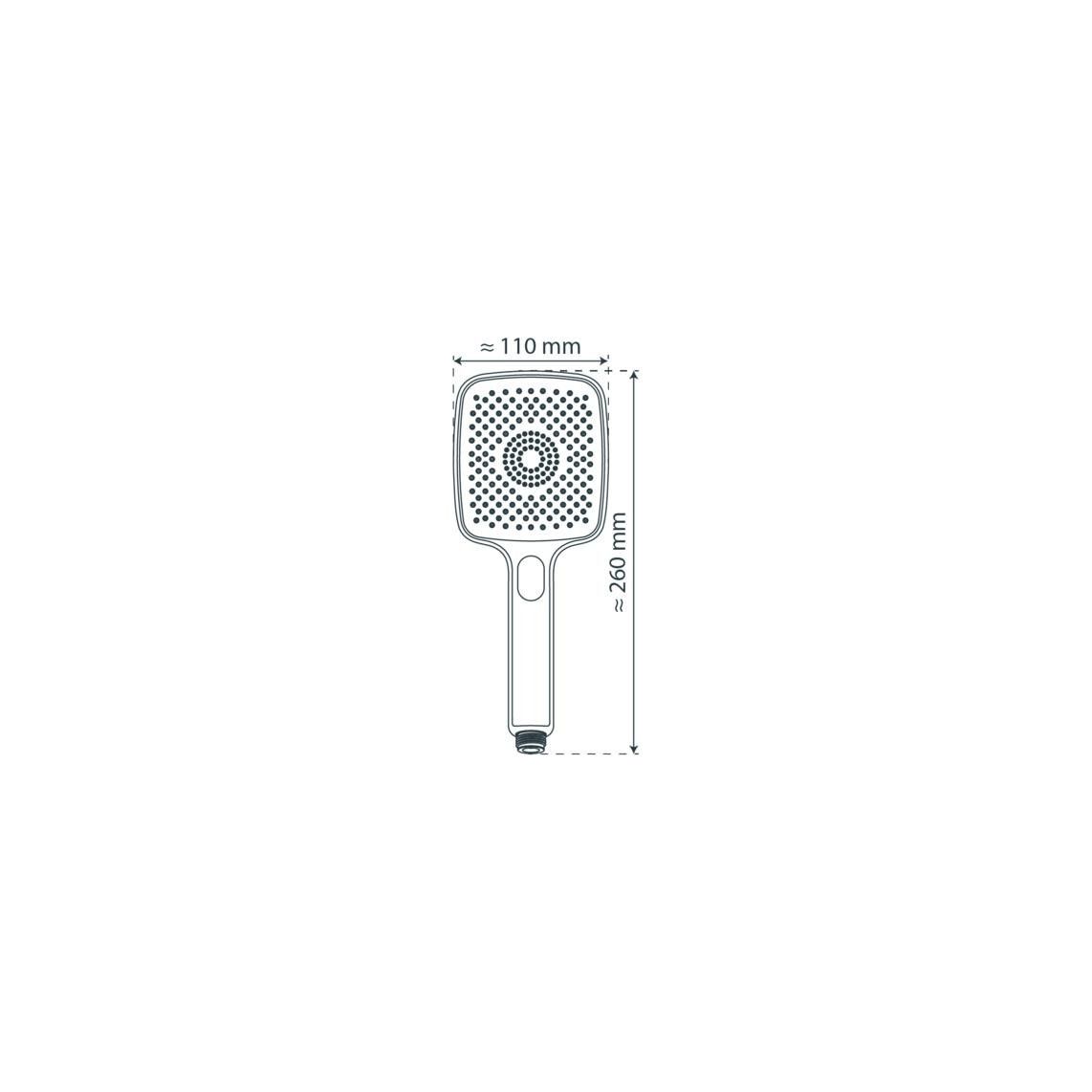 60220 HAWAII Handdouche, chroom/lichtgrijs, hoekig vue 2