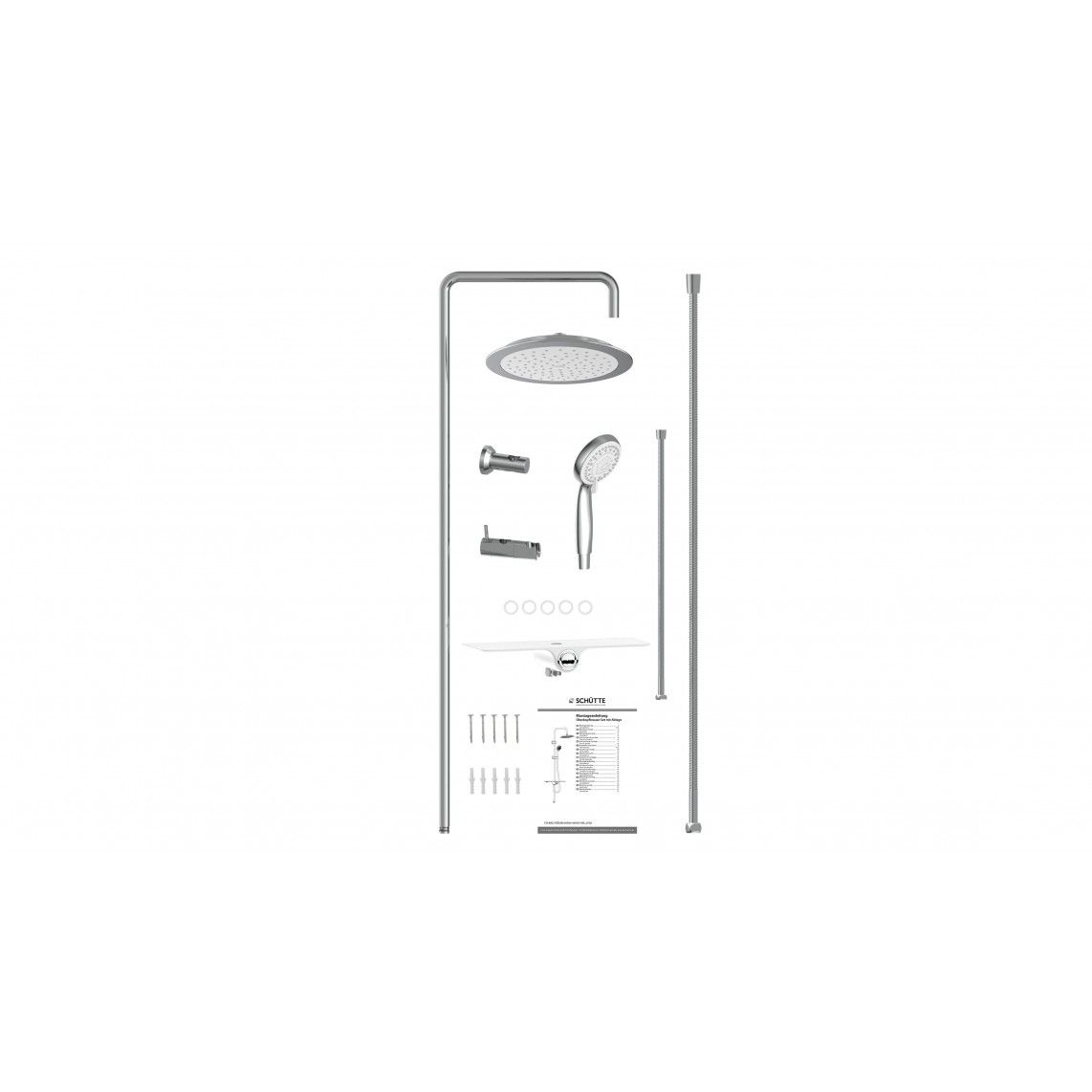 60500 AQUASTAR Regendouche set, chroom/wit, met planchet vue 6