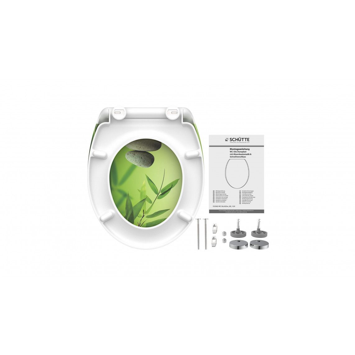 82365 Duroplast Toilet seat GREEN GARDEN, with soft close and quick release vue 6