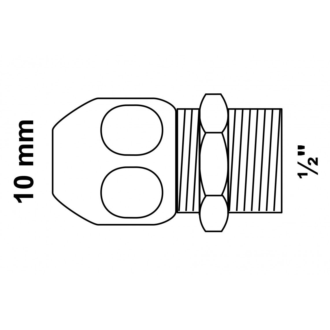 986279948 Crimp fitting nipple, brass, chrome, 1/2" male x 10 mmQ vue 2
