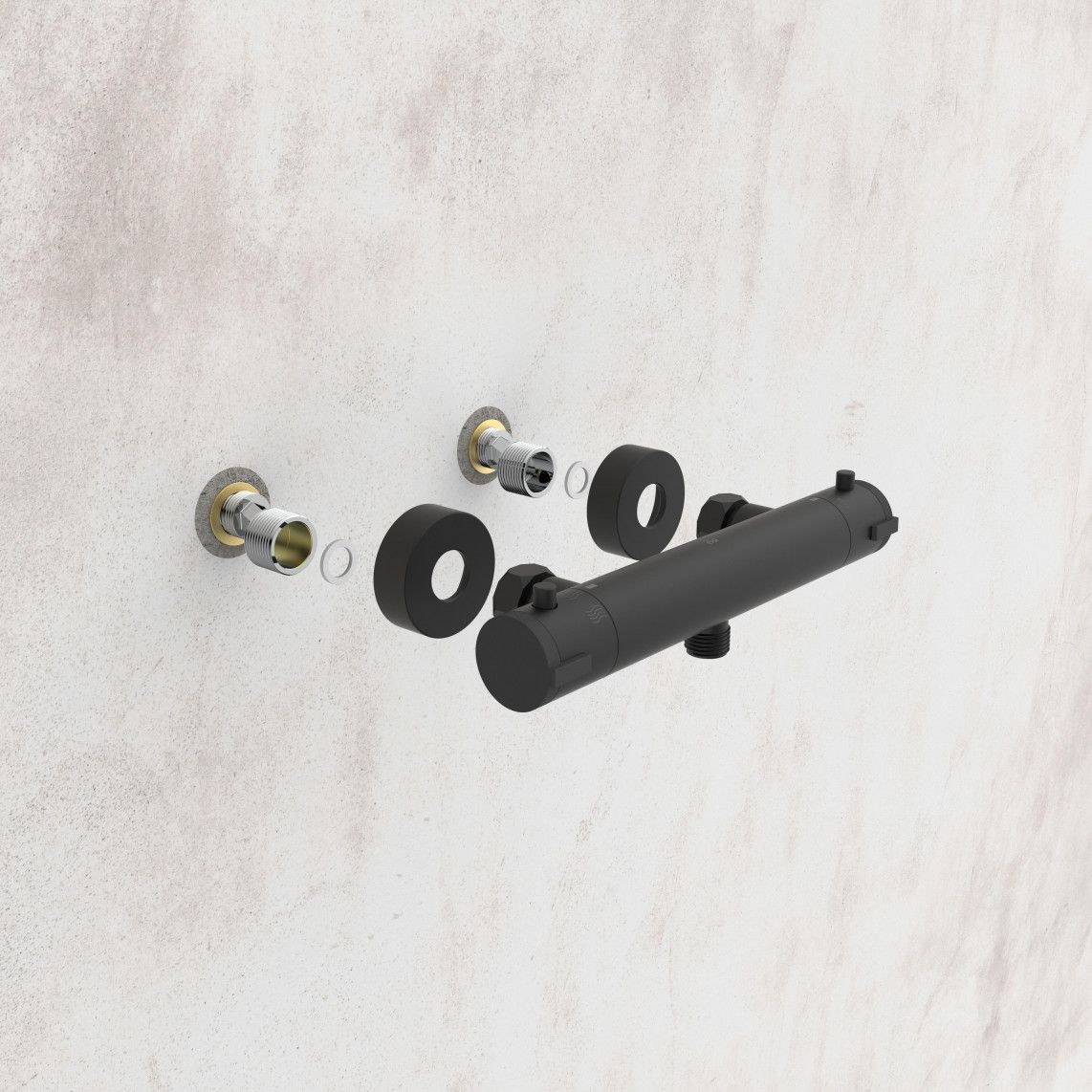 CLT168ACRBL CLAUDIO Thermostatic shower mixer, black matt vue 11