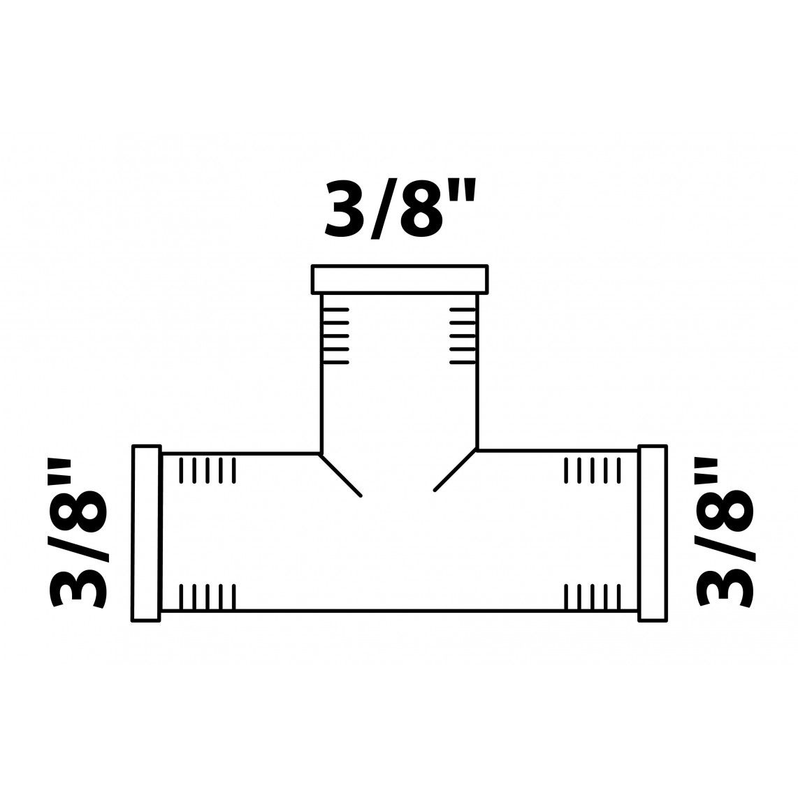 989401155 LT pièce en T, chromé, 3/8" F, vue 2