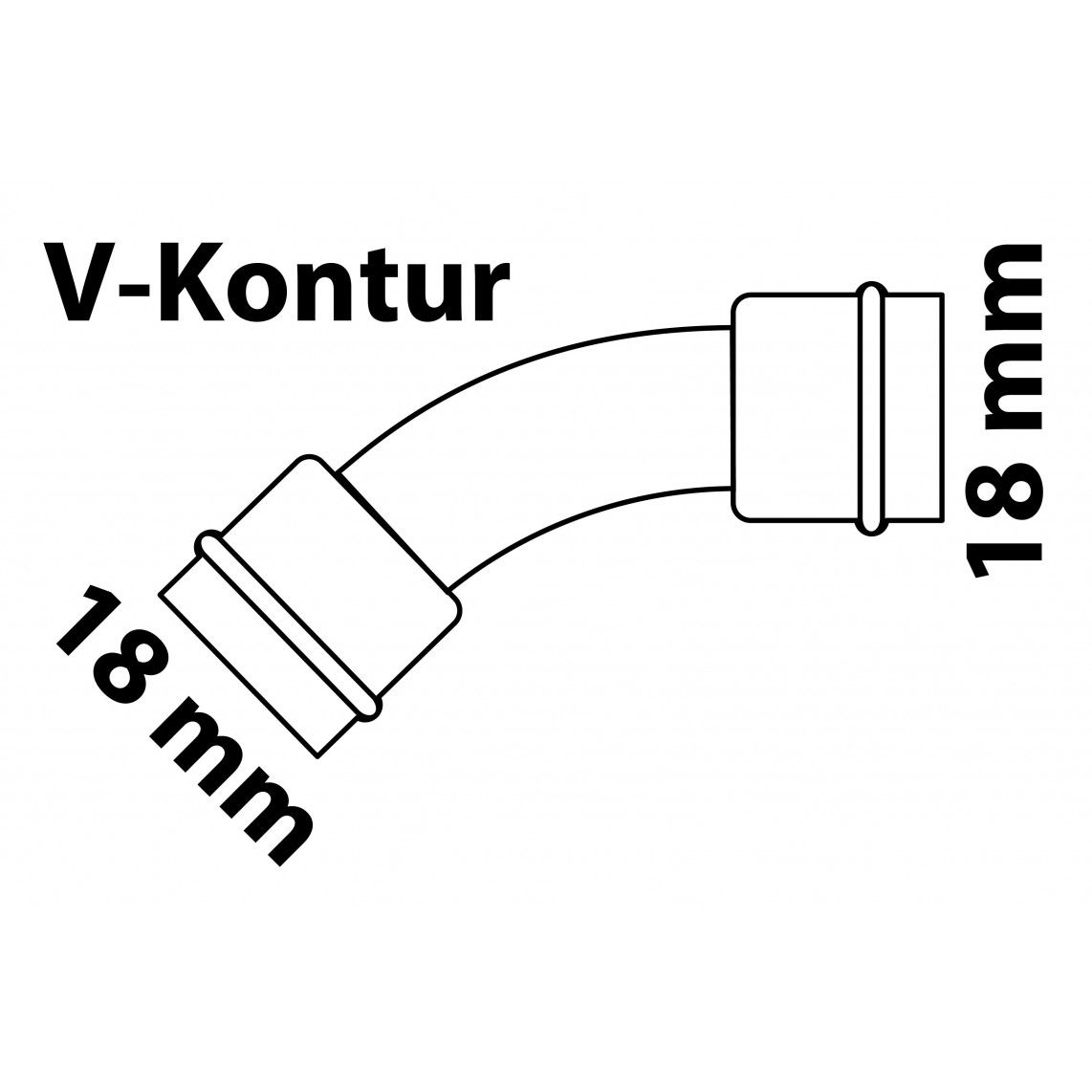 988612354 CU boog 45°, blanco, 18 mm, 2 mofen, (P5041) vue 2