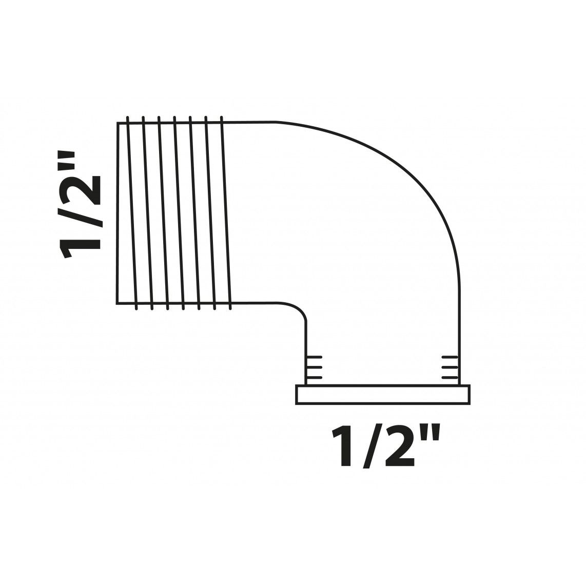 988956213 BR coude 90°, vierge, 1/2" F x 1/2" M, (3092) vue 2