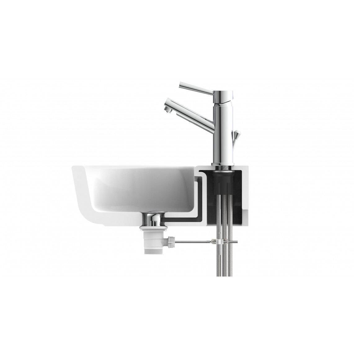 79101 CORNWALL Wash basin mixer low pressure, chrome vue 5