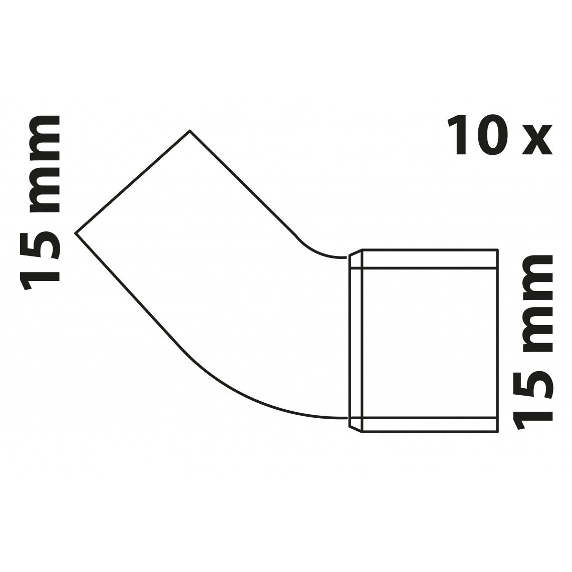 98914760 CU arc 45°, vierge, 15 mm, 1 manchon (5040) (10x) vue 2