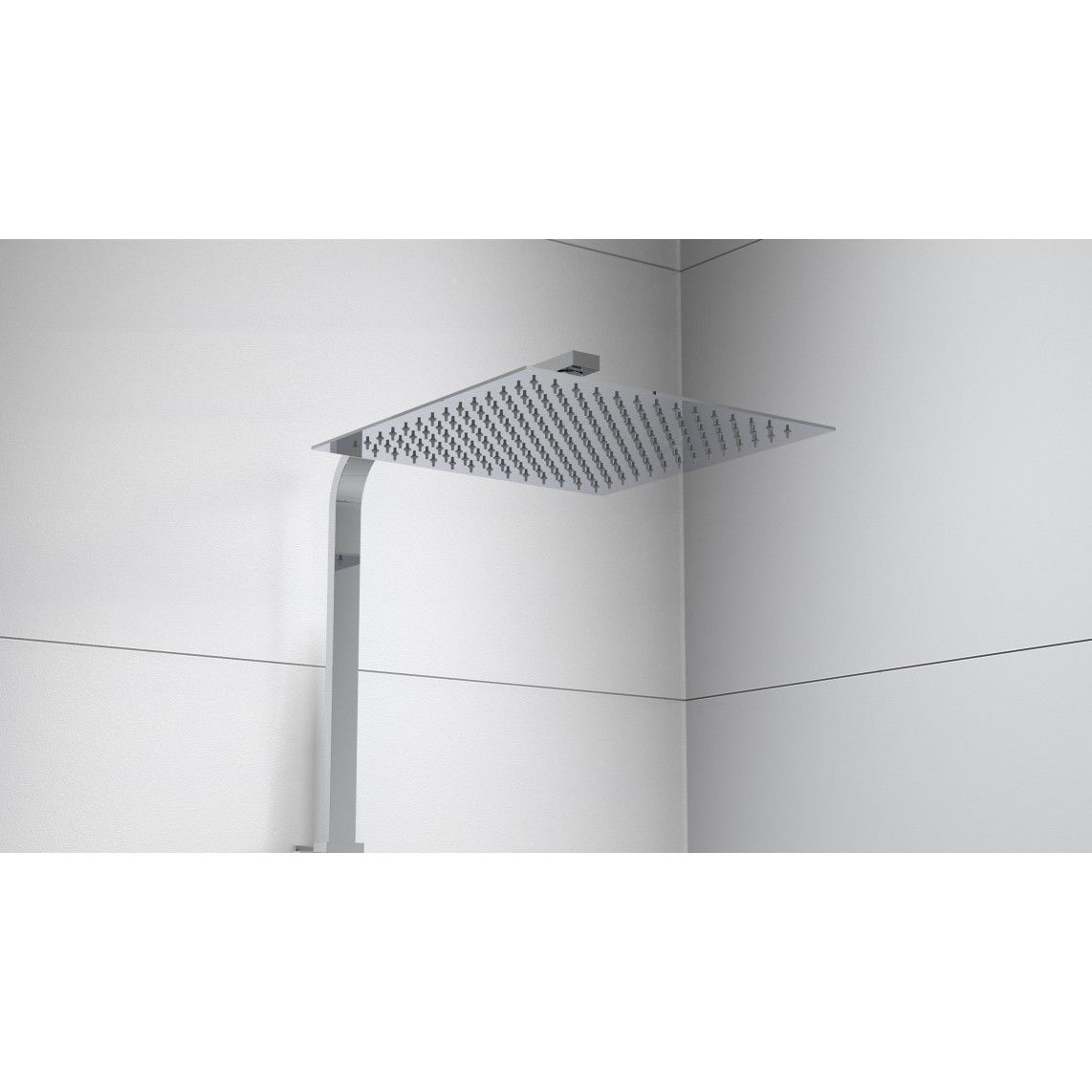60530 OCEAN Regendouche set met thermostatische kraan, chroom/wit, met planchet vue 7