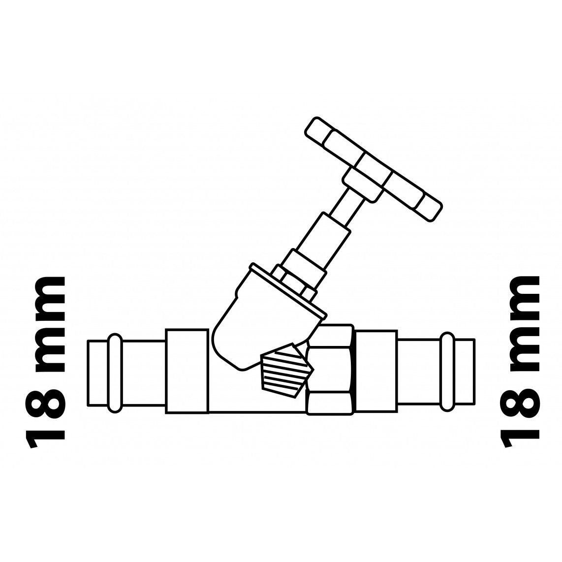 988619255 stopkraaan schuin, 18 mm, met aftap, (V-Press) vue 4