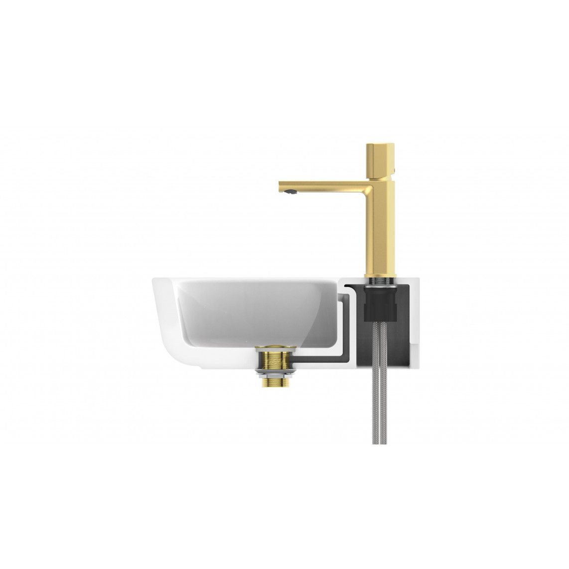 33617 NEW York Wash basin mixer, gold matt vue 4