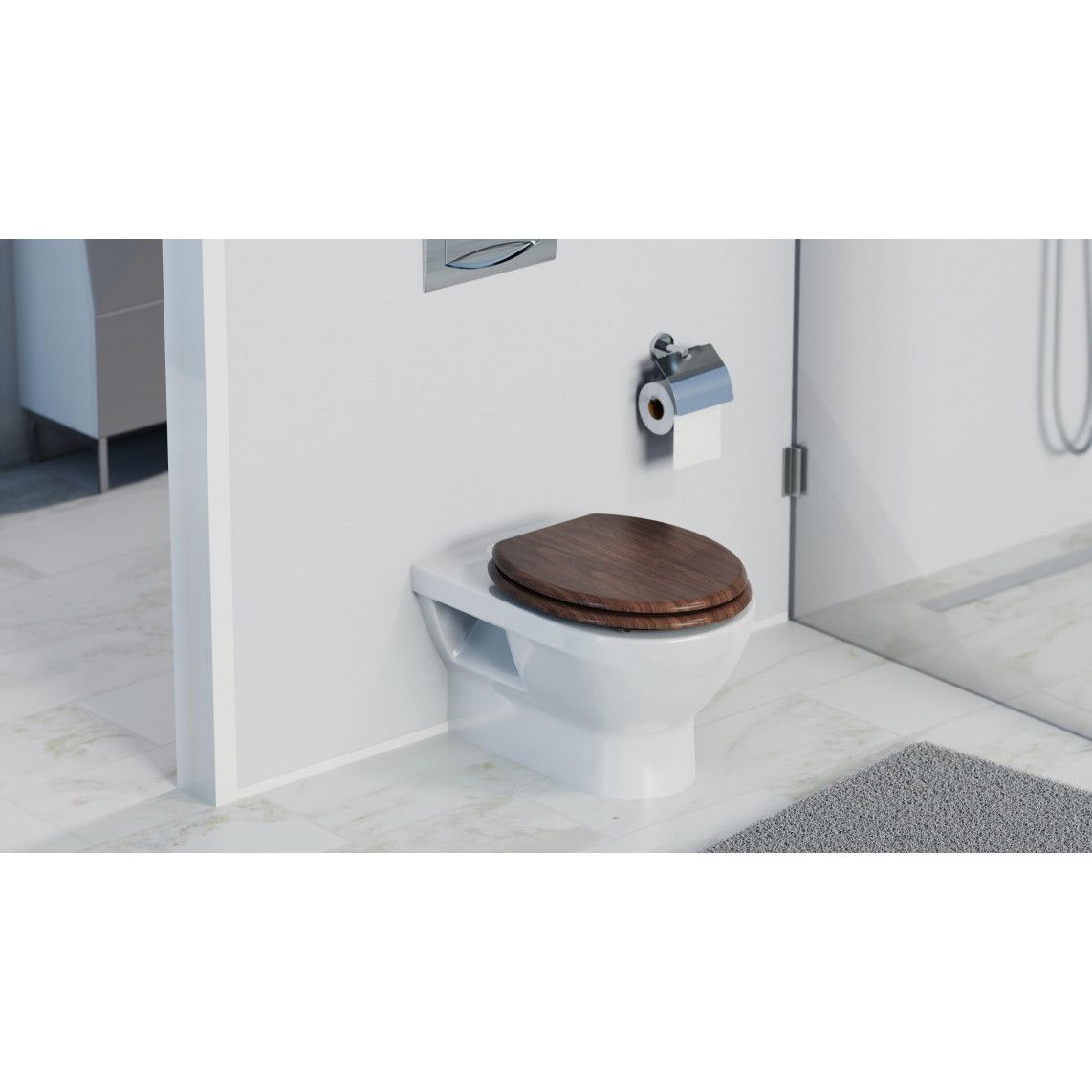80193 MDF WC-zitting DARK WOOD, met valrem vue 11