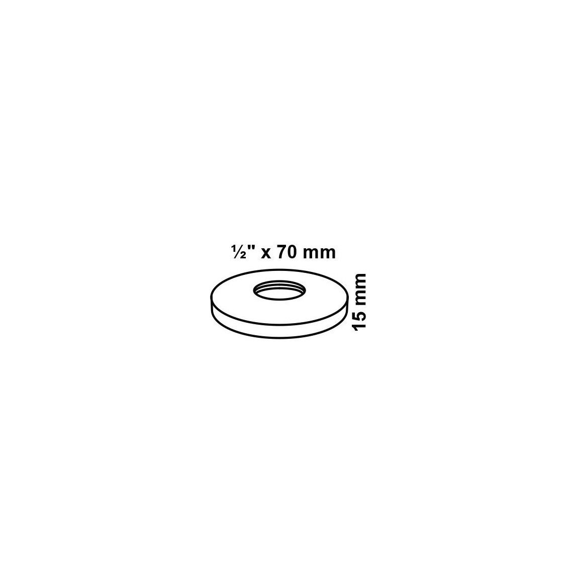 988139648 rosace filetée, chromé, 1/2" x 70 mm x 15 mm vue 2
