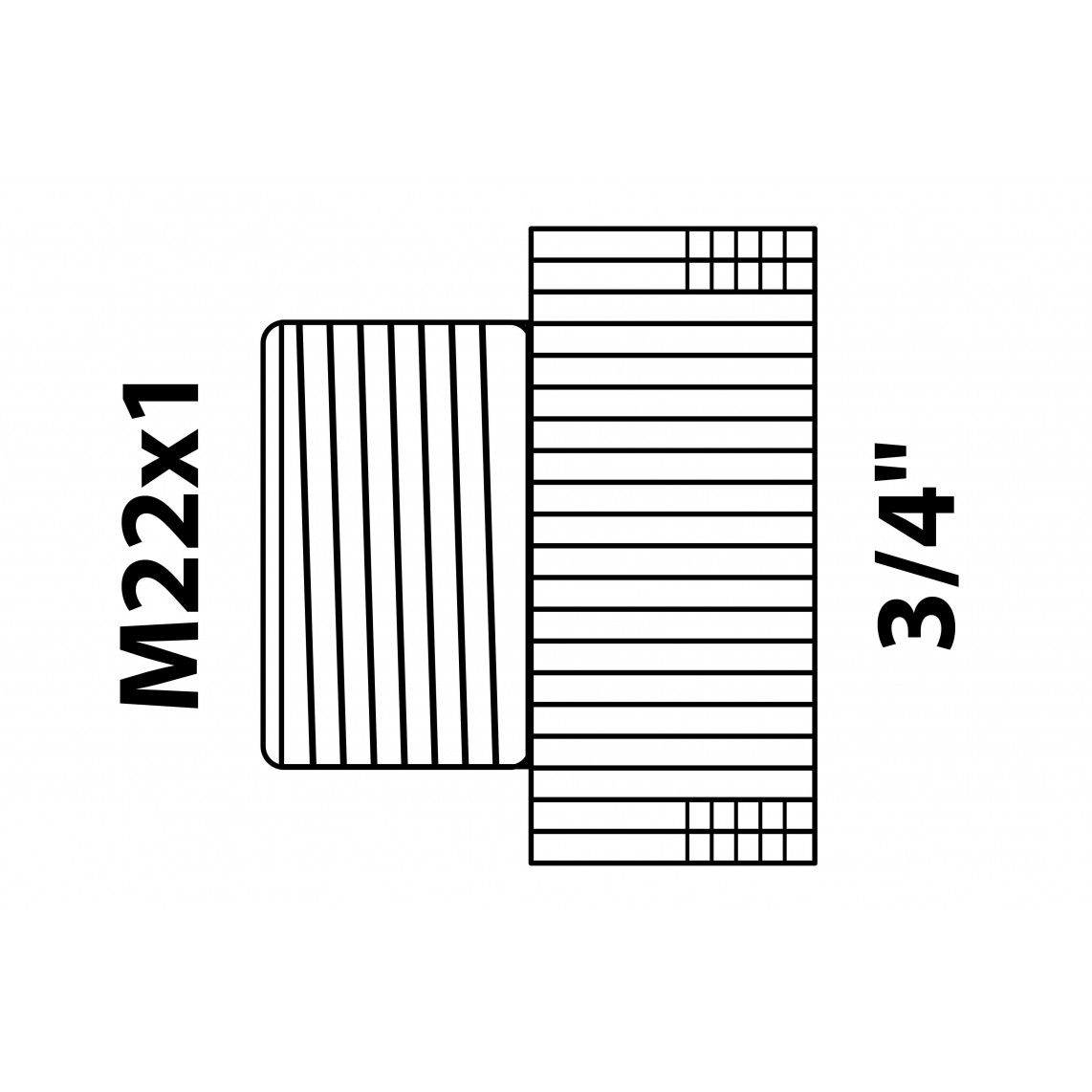989324155 MS overgangsstuk, chroom, 3/4"BI x M22AG vue 2