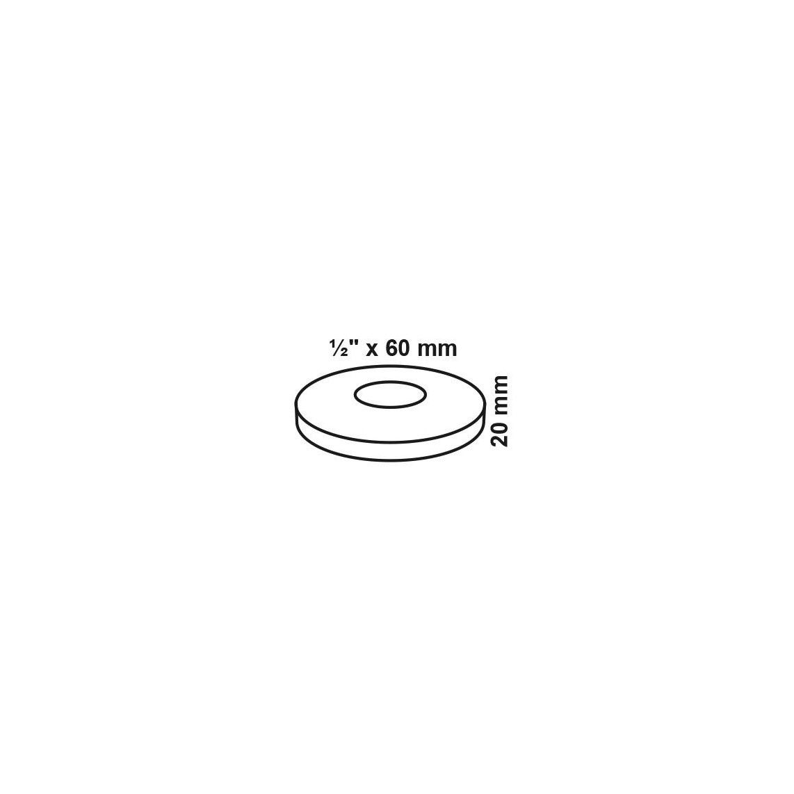 988135113 kraanrozet, chroom, 1/2" x 60 mm x 20 mm vue 2