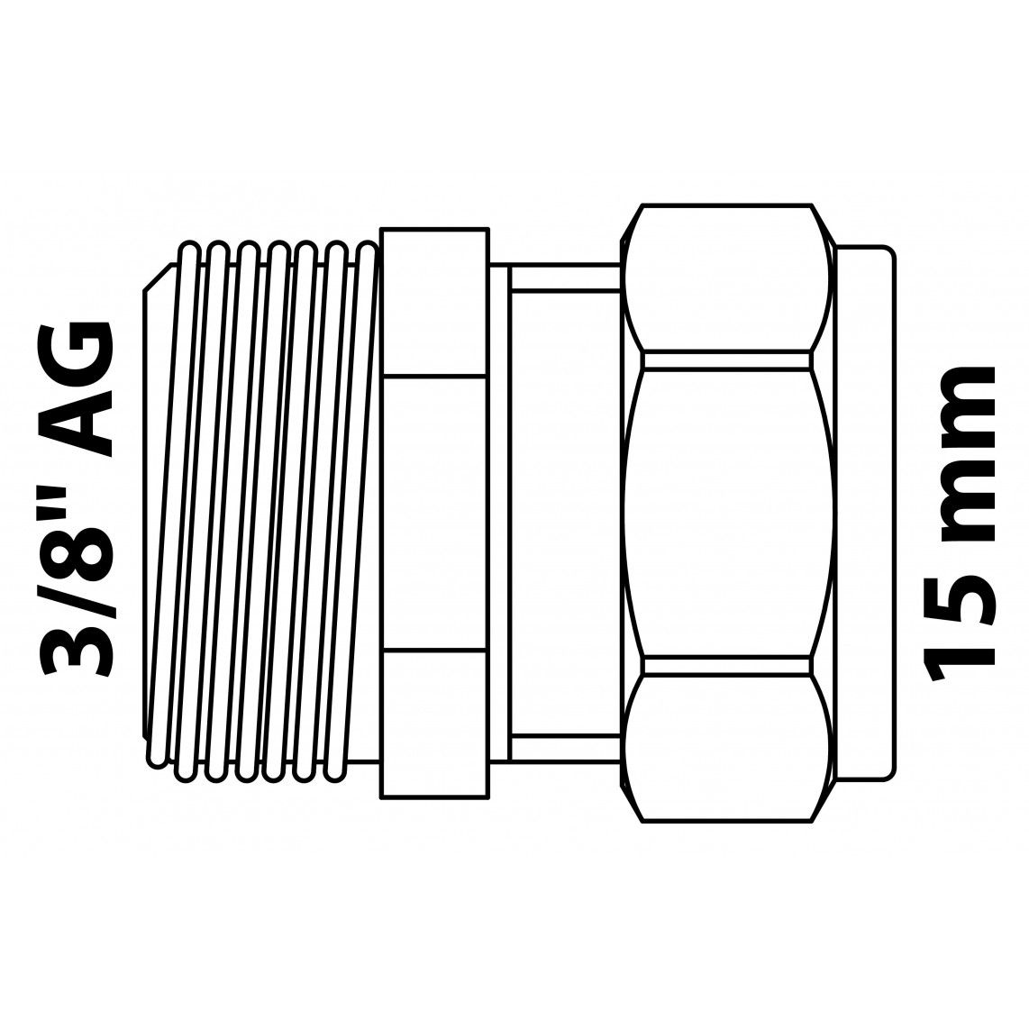 989457317 Transition piece, brass, 15 mm x 3/8" male, clamp fitting for copper pipe vue 4