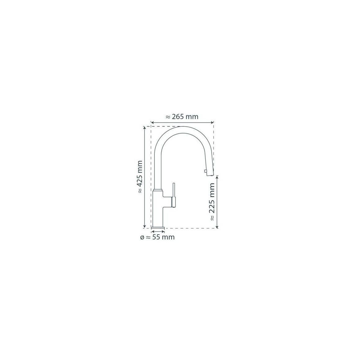 79566 BLACKPOOL Keukenkraan, mat zwart, met uittrekbare uitloop vue 4